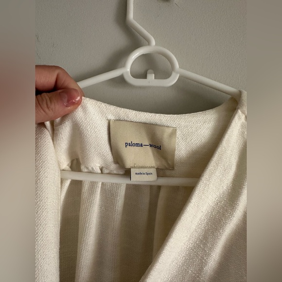 Paloma Wool White Jumpsuit Wrap Alexandria size Small Pockets V Neck - Picture 8 of 12